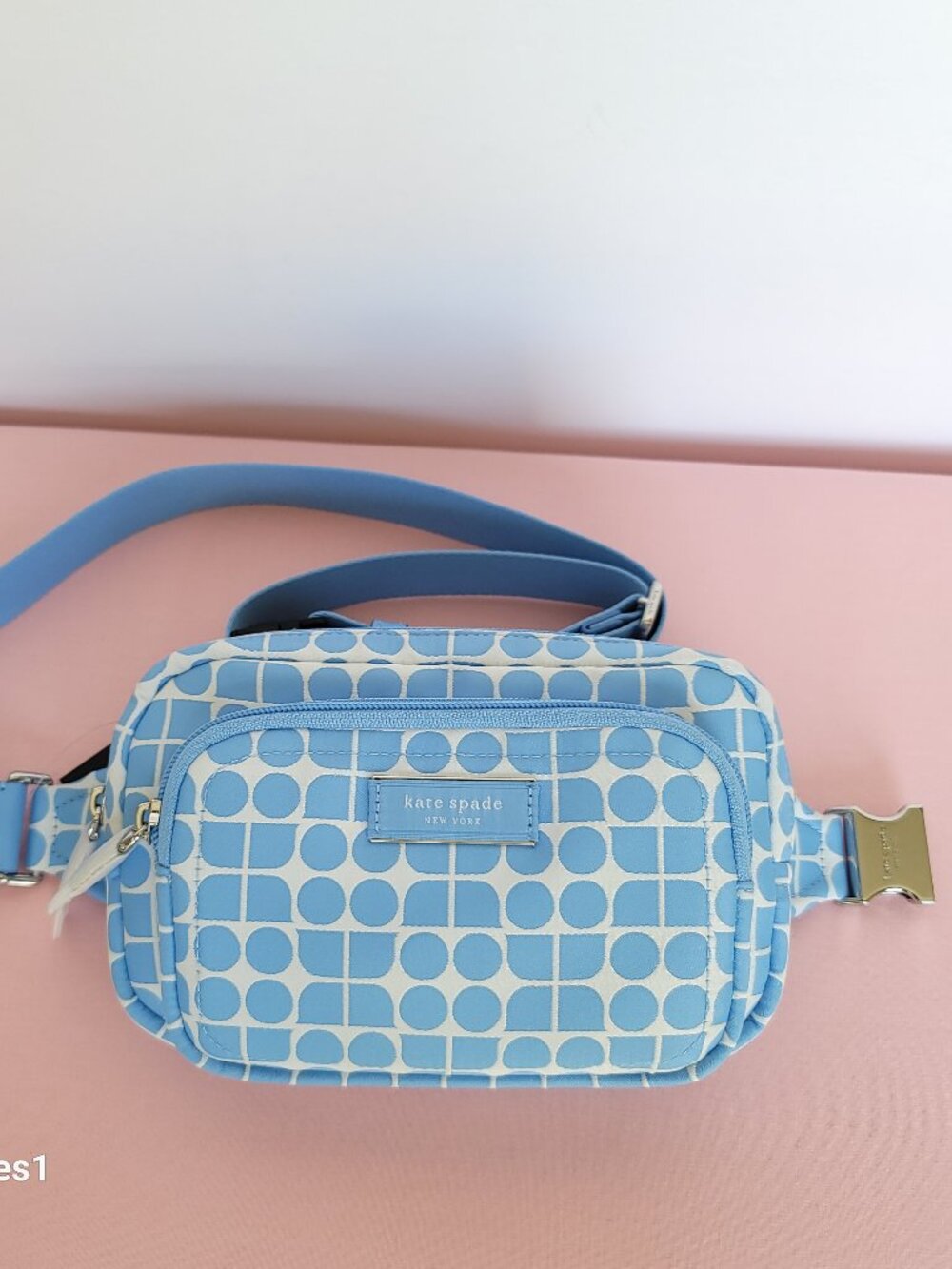 KATE SPADE Belt Bag Noel Jacquarded Printed Fabric Bag- Astral Blue color ⭐ - Picture 5 of 16